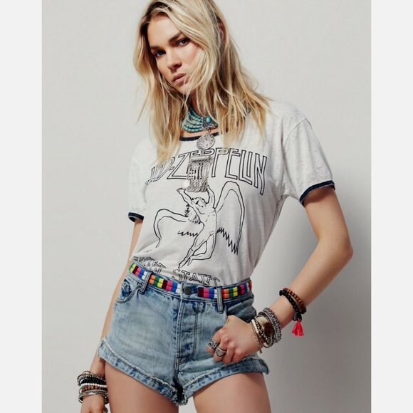 Free People Pants - Free People Eliot Embroidered Vibe Denim Cut Off Shorts